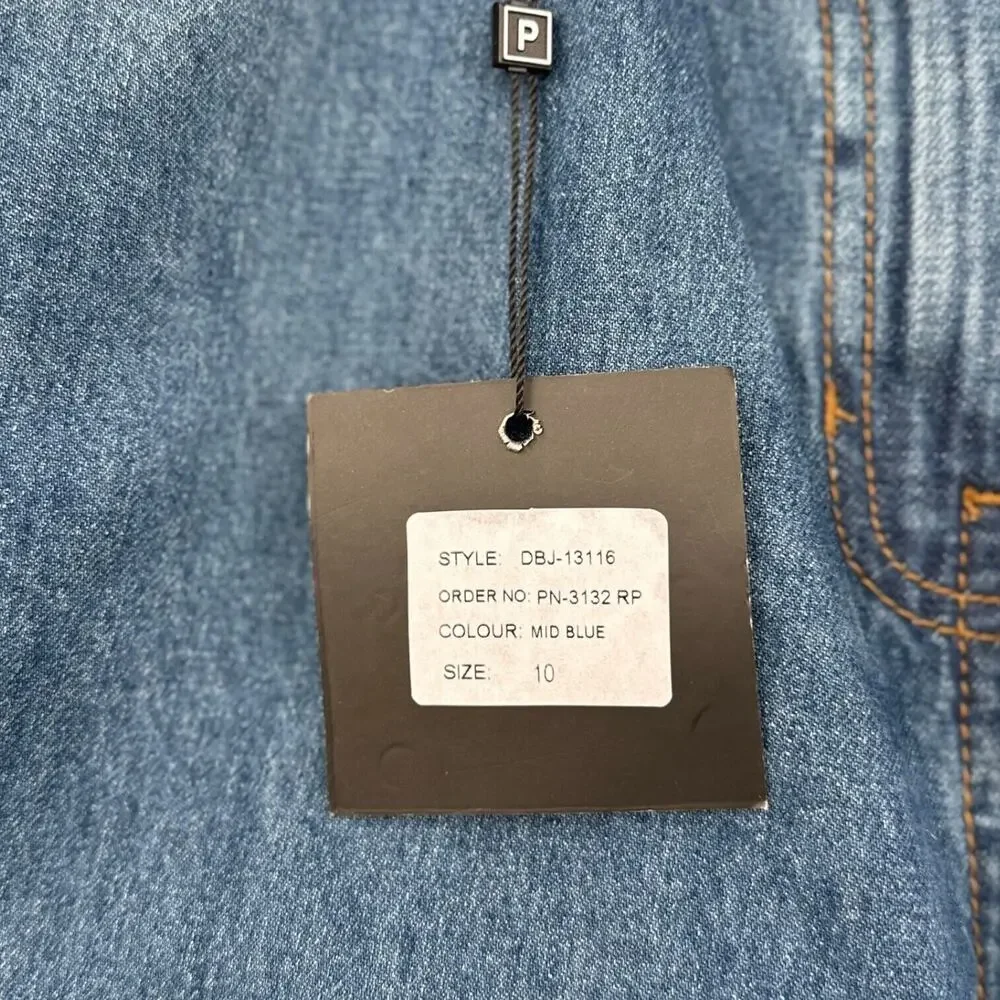 Parisian Medium Blue Wash Distressed Boyfriend High Waist Jeans Size‎ 6